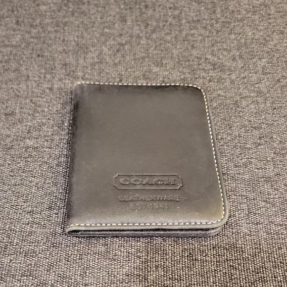 Coach Handbags - Coach Charcoal Leather Bifold Wallet Card Holder